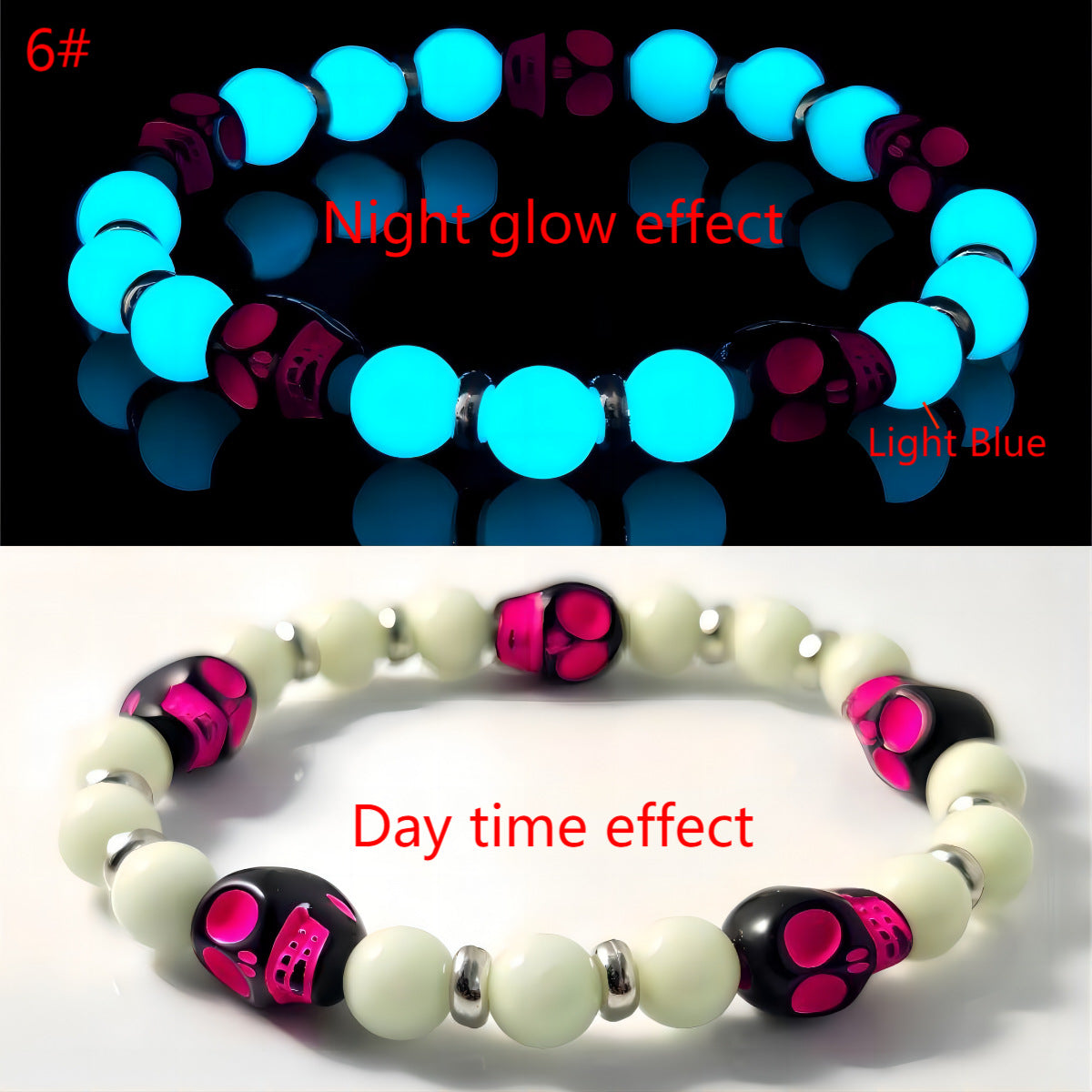 Wholesale   Luminous Skull Bracelet Colorful Ghost  Bracelet