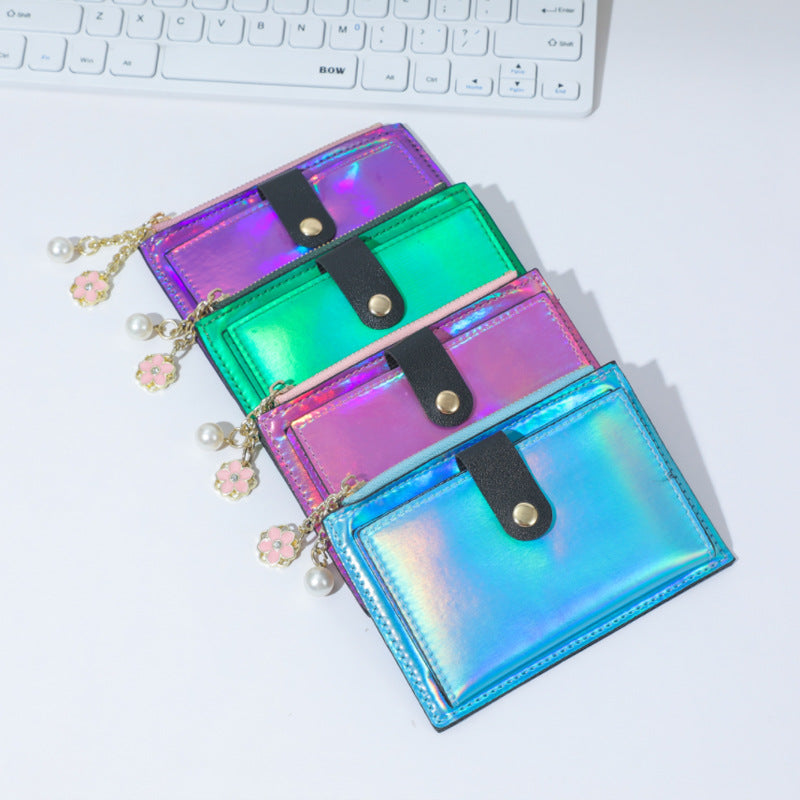 Wholesale PU Leather Zip Around Card Holder Wallet With Coin Pocket Trendy Solid Color Multi Card Case For Everyday Use