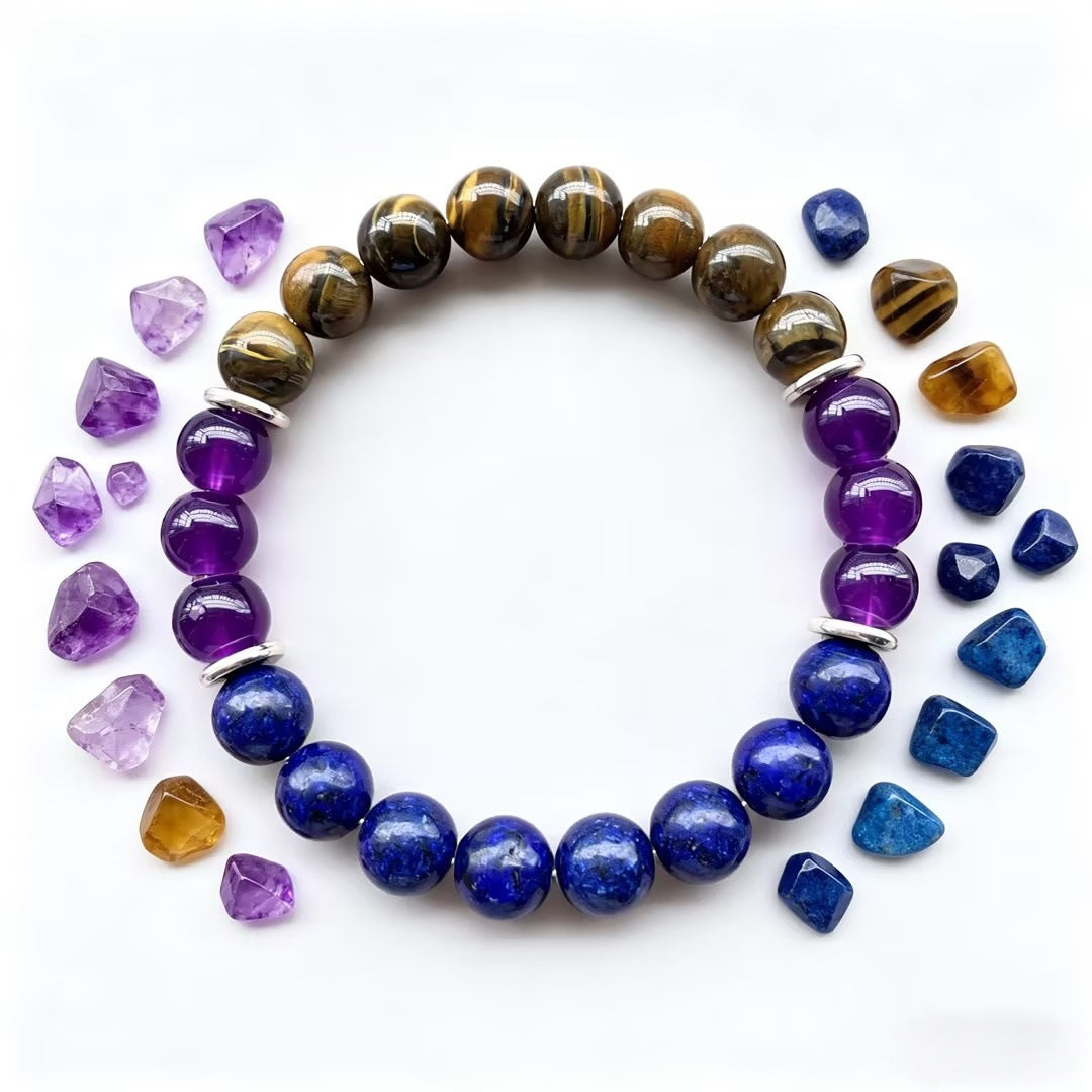 Wholesale Trendy Tiger Eye Stone Beaded Bracelet Unisex Jewelry Accessory Gift