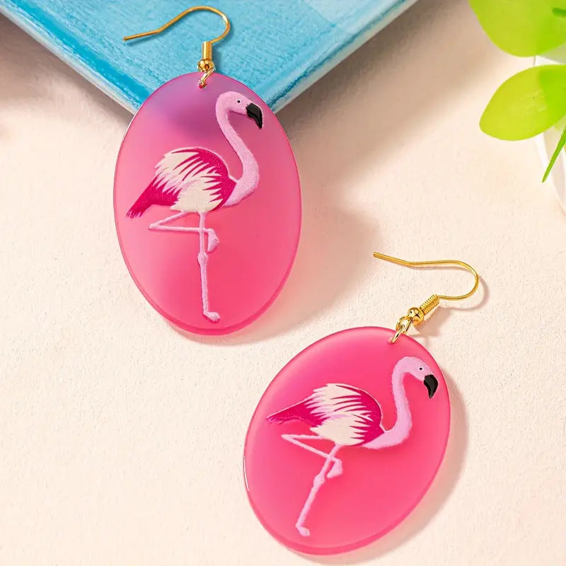 Wholesale  Acrylic Earrings Flamingo Pendant Earrings