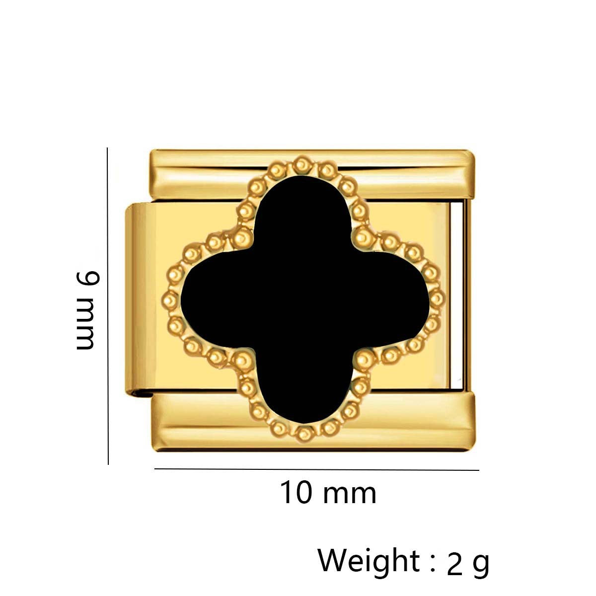 Wholesale Italian Charm Four-leaf Clover Titanium Steel  Matching ing DIY Charms