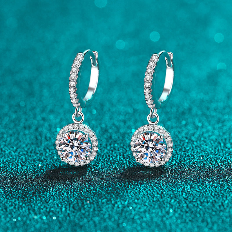 Wholesale 925 sterling silver earrings  moissanite earrings