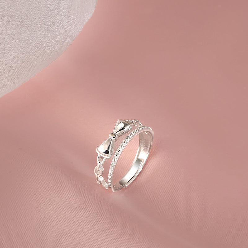 Wholesale  Double-layer Bow Ring