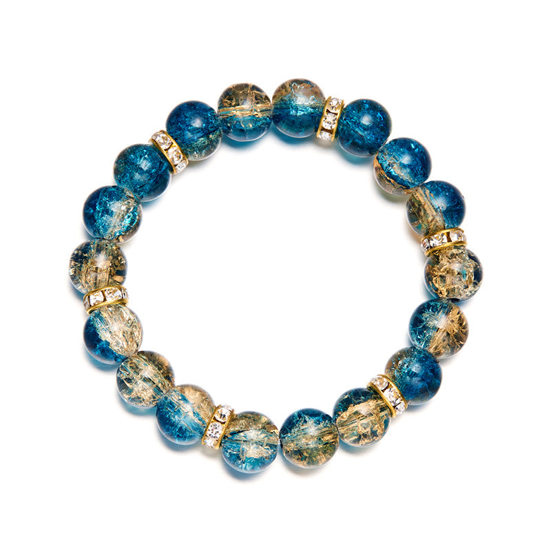 Wholesale colorful transparent glass flower beads bracelet