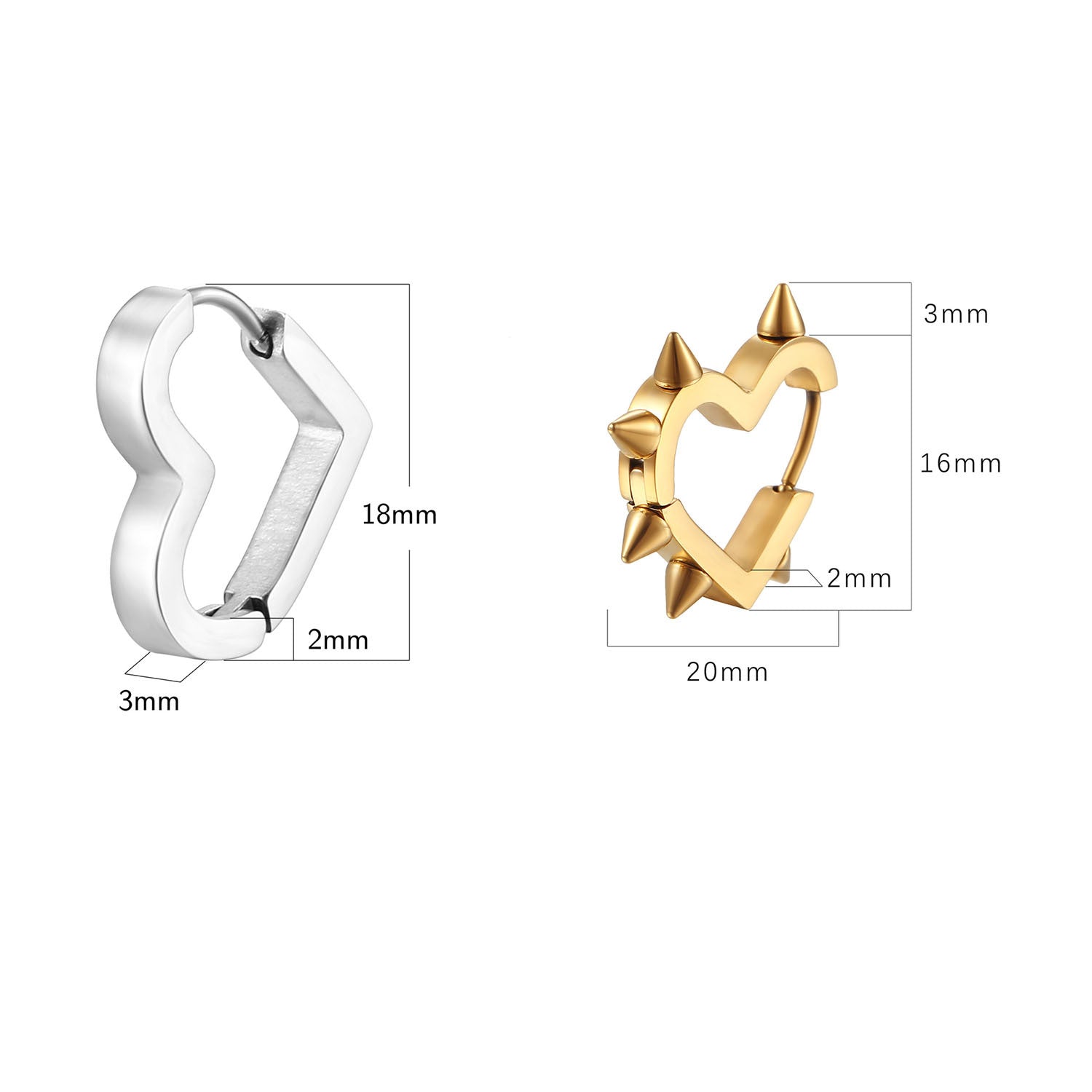 Wholesale stainless steel love geometric earrings