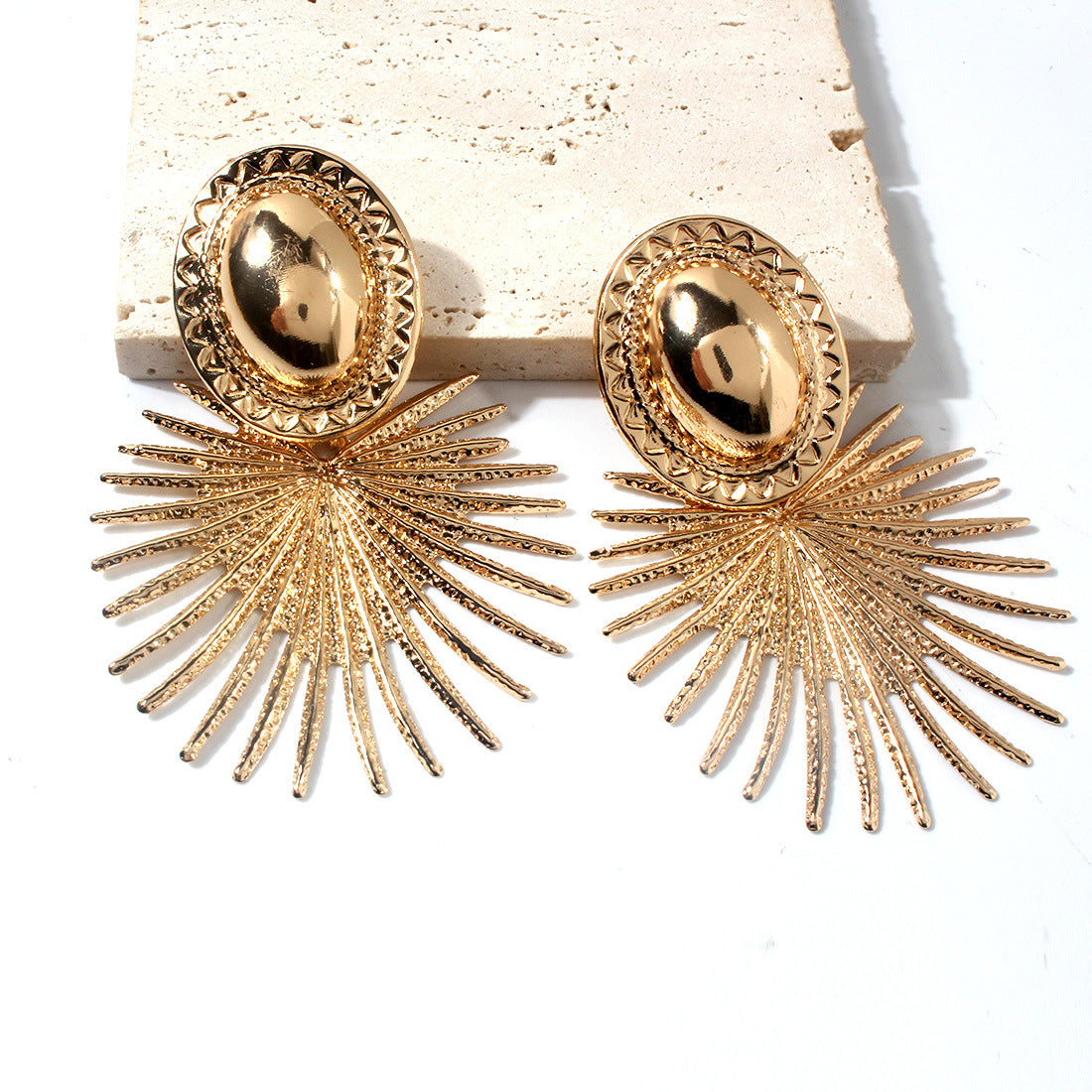 Wholesale Alloy geometric oval earrings