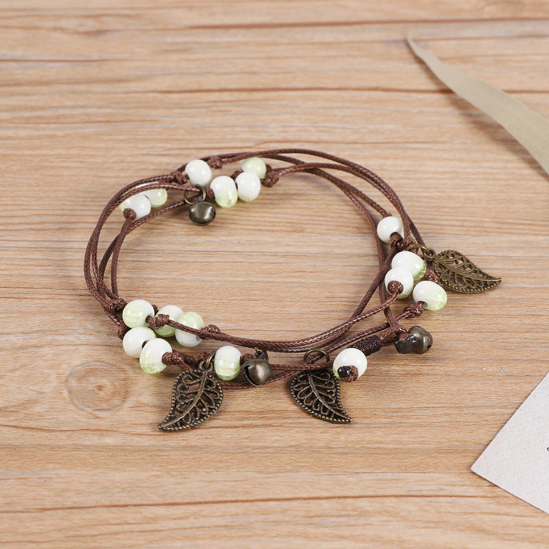 Wholesale Vintage Bohemian Forest Style Ceramic Bracelet Multi-circle Bracelet Layered Bracelet Set ACC-BT-Luox001