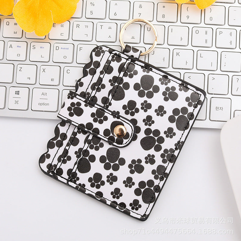 Wholesale Independence Day Cow Print Leopard Print PU Pickup Bag Keychain ACC-KC-MiQiu004