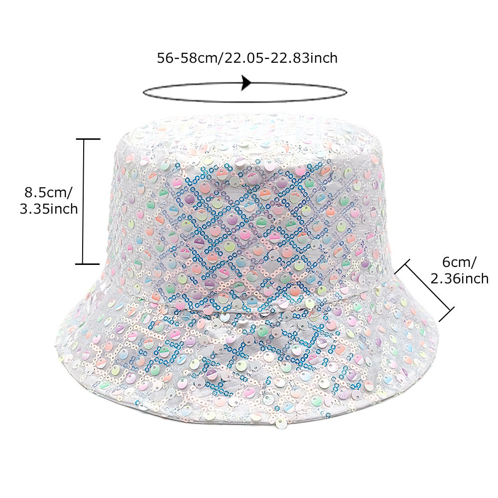 Wholesale  Fashion Sunshade Sequin Small Basin Hat Bucket Hat