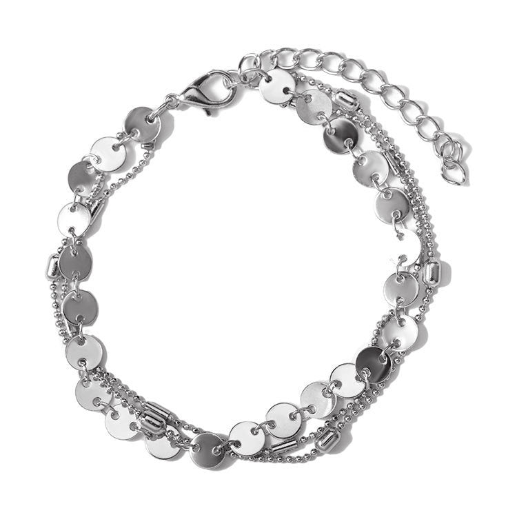 Wholesale  Double-layer Shambhala Diamond Ball Crystal  Anklets