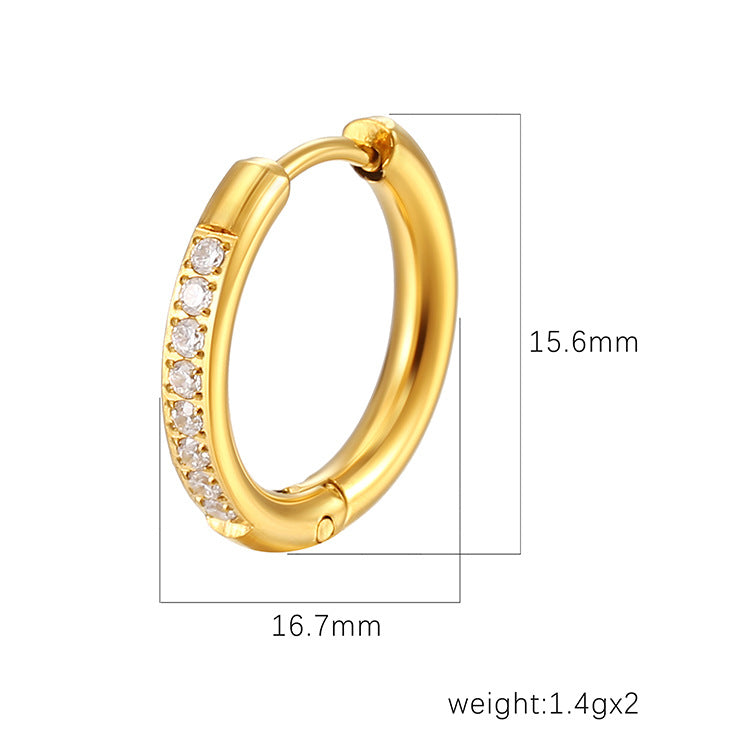 Wholesale European Style Stainless Steel Diamond Earrings - Boutique Jewelry Accessory for Party Wear