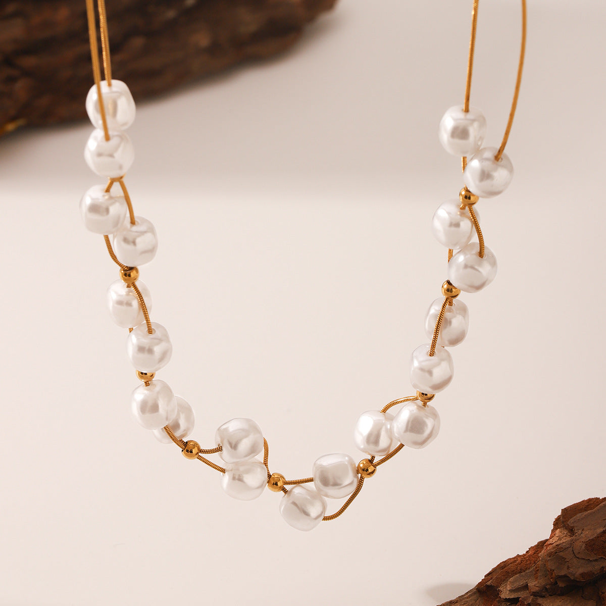 Wholesale Stainless Steel Necklace  Pearl Exquisite Necklace