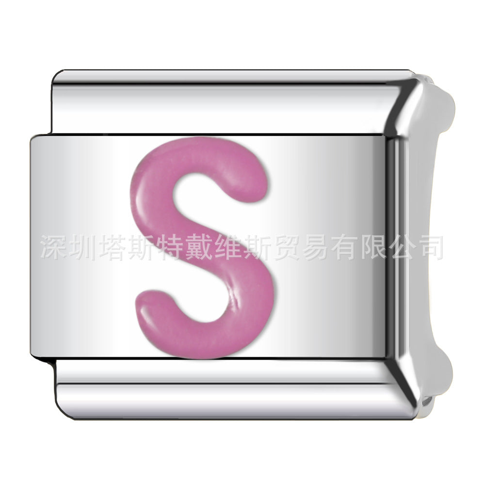 Wholesale 9mm Italian Charm Starter Bracelets DIY square Single Section Creative Stainless Steel Composable Bracelet
