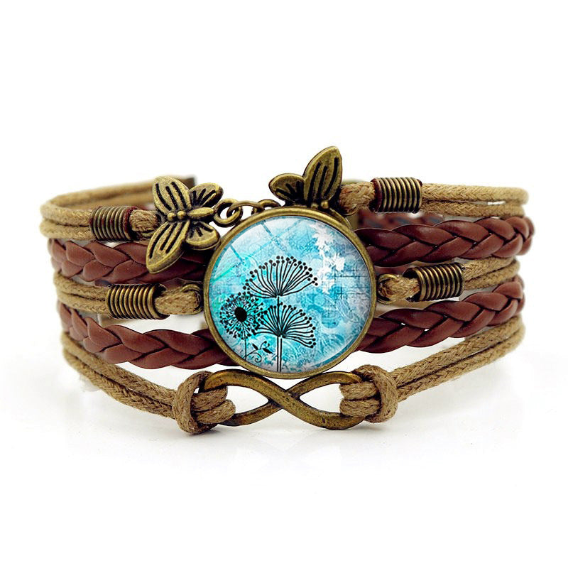 Wholesale  Turtle Dolphin Time Gem Bracelet Unlimited Symbol Butterfly Multi-layer Hand Rope