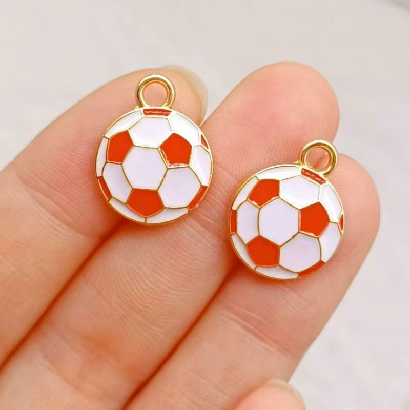 Wholesale DIY Alloy Drip Oil Accessories Sports Equipment Football Basketball Volleyball Pendant Keychain Bracelet Jewelry Pendant