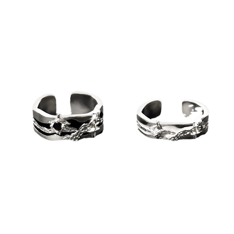 Wholesale Black and White niche design light luxury ring