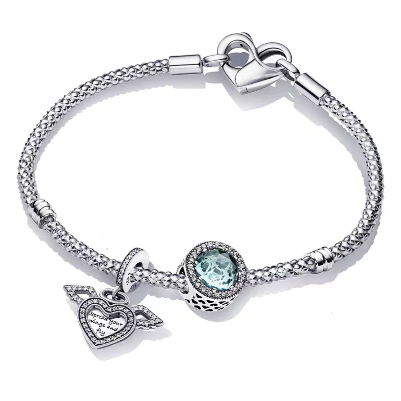 Wholesale S925 Sterling Silver Blue Ocean Star Language Star Valentine's Day Bracelet