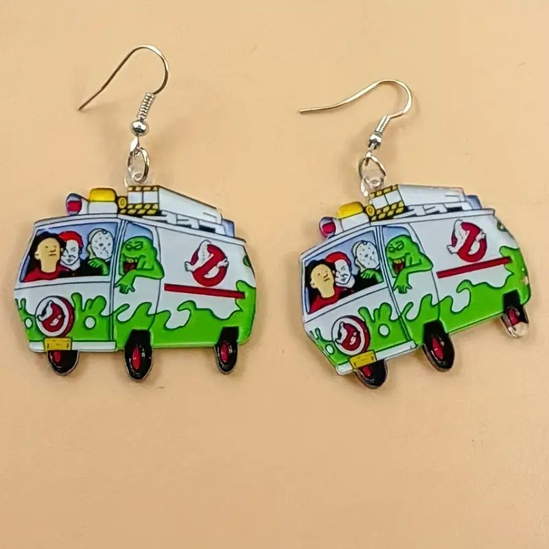 Großhandel Busohrringe Cartoon Muster kreative Acrylohrringe