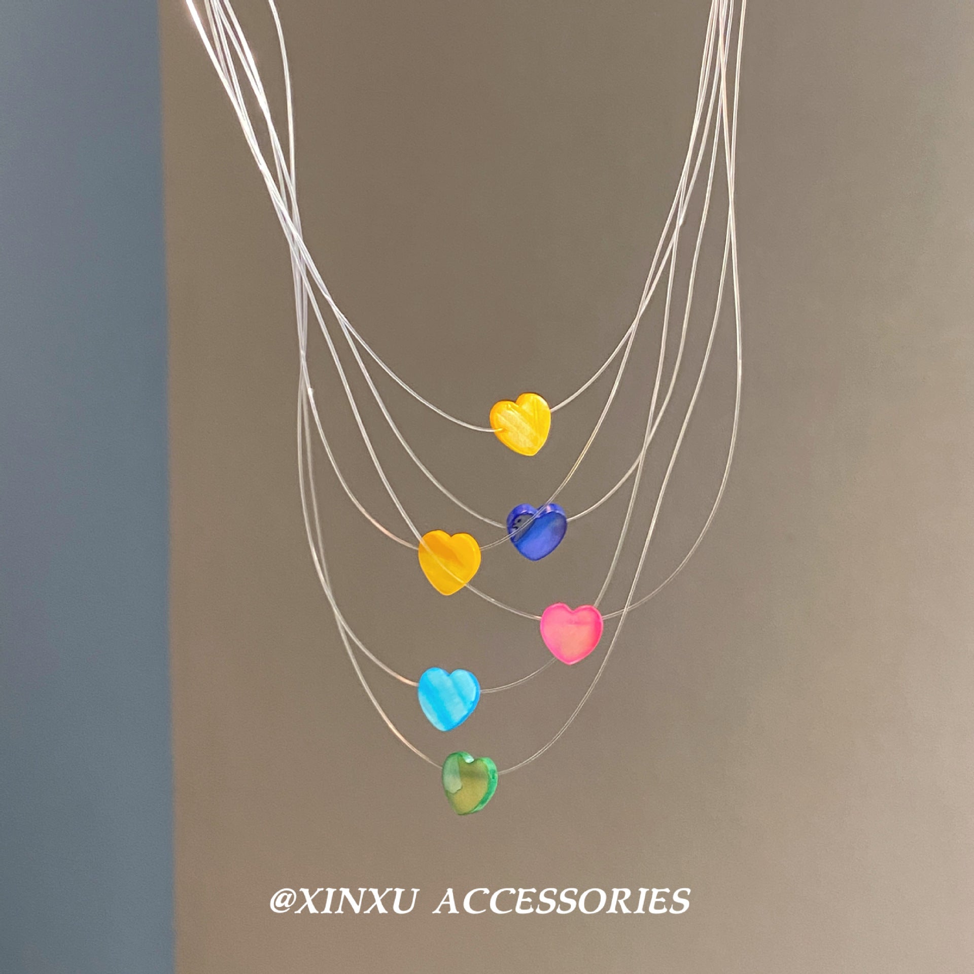 Wholesale  Color Shell Peach Heart Necklace