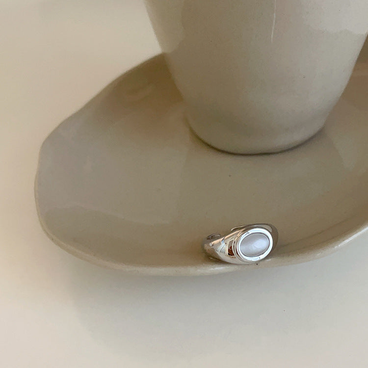 Wholesale Advanced Cat' s Eye Metal Open Ring  Niche Retro Personalized Simple All-match Elegant Ring