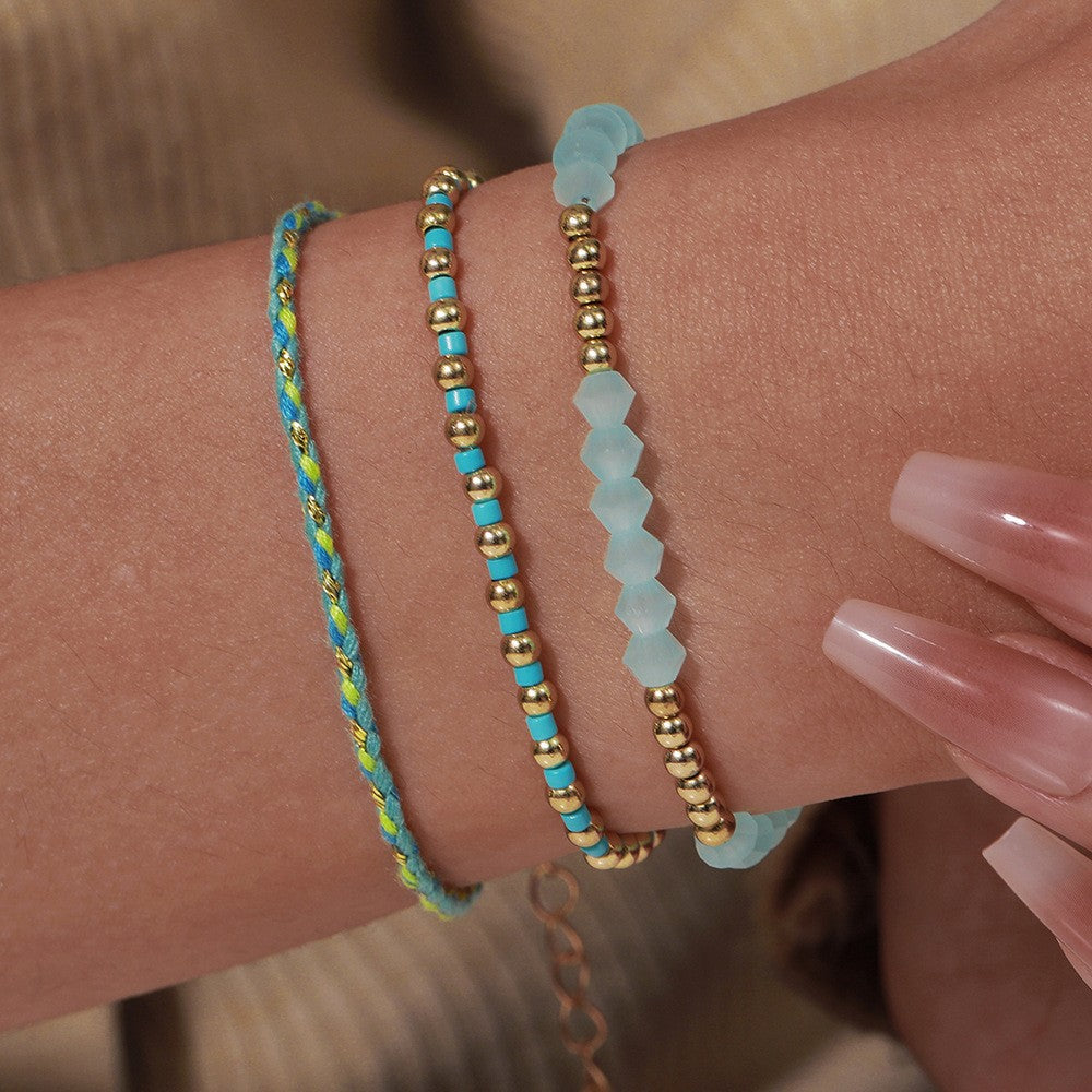 Wholesale Bohemian Summer Stackable Seed Bead Bracelet Colorful Beach Gift Fashion Accessory