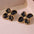 Wholesale  Retro Palace Flower Glaze Four-petal Flower Stainless Steel Earrings