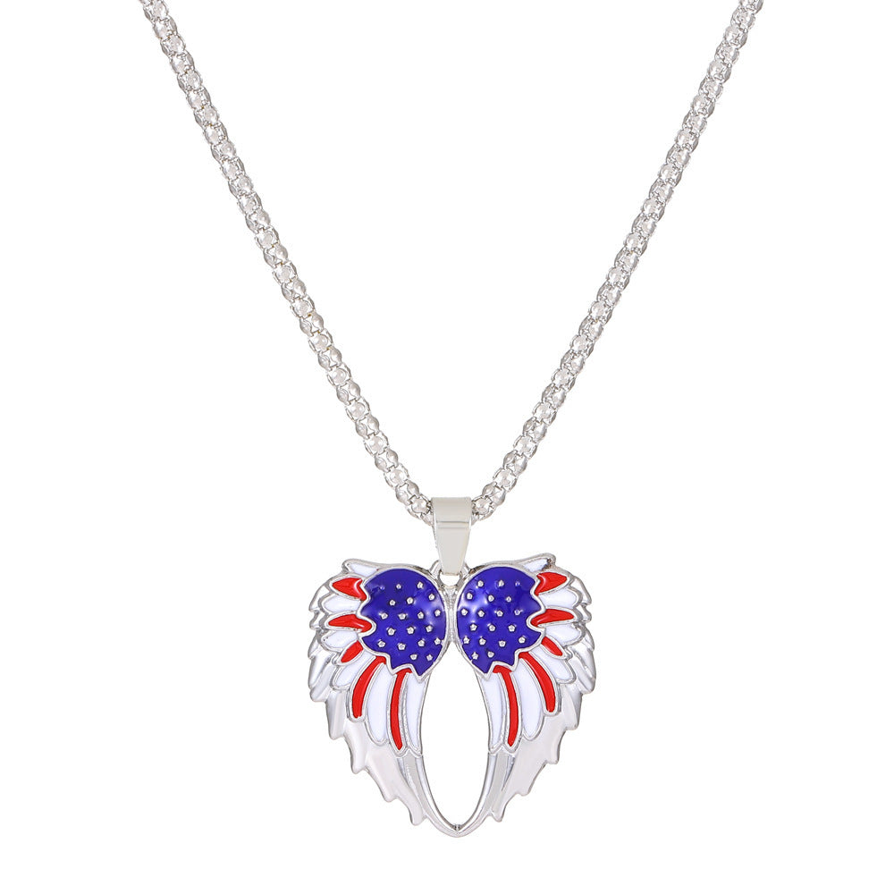 Wholesale  US Independence Day Flag Pendant Necklace