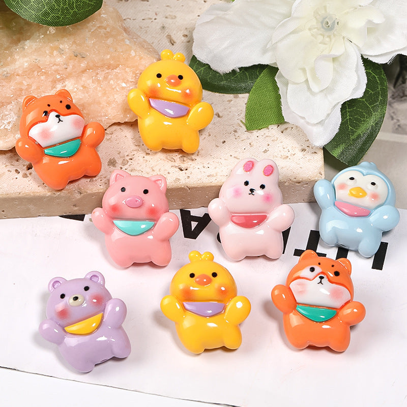 Wholesale Random 50pcs Cute Animal Vertical Hole Beads Diy Resin Accessories Beads ACC-BDS-BLG049