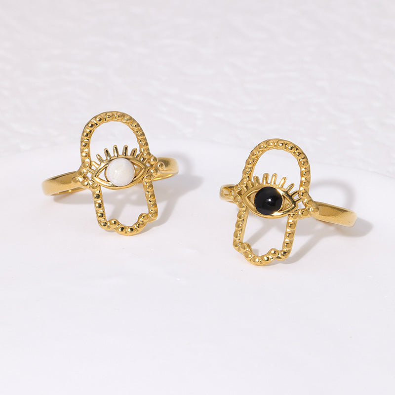 Wholesale Stainless Steel Rings Open 18K Gold Plated Rings ACC-RS-Manguo004