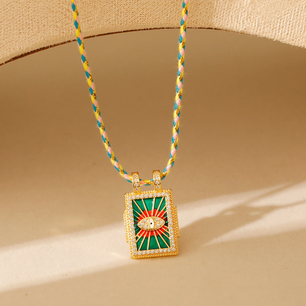 Wholesale Stainless steel Tarot TAROT Necklace with Drill Dropping Oil for Women