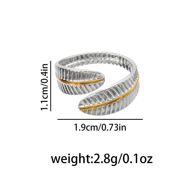 Wholesale Titanium Steel Open Ring Retro Palace Style Fashion Vacation Jewelry Accessory