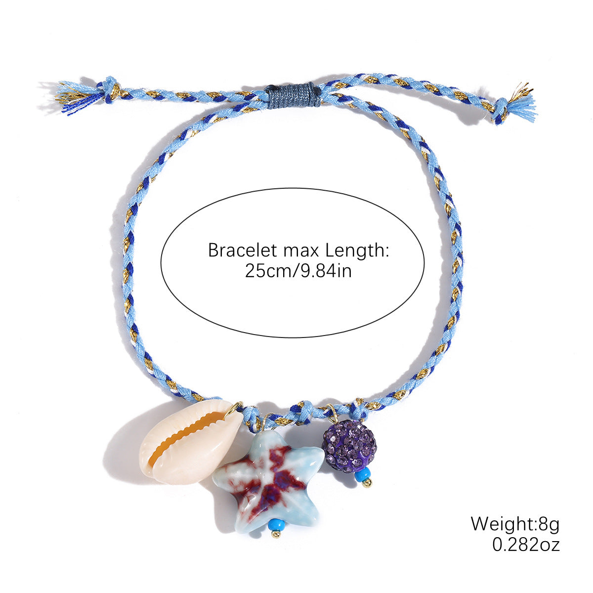 Wholesale Woven Bracelet Ocean Wind Dopamine Starfish Shell Sweet Ceramic  Bohemian Bracelet