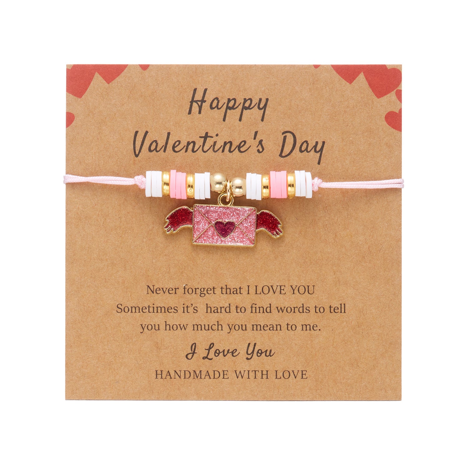 Wholesale Valentine' s Day  Heart Love Braided Bracelet