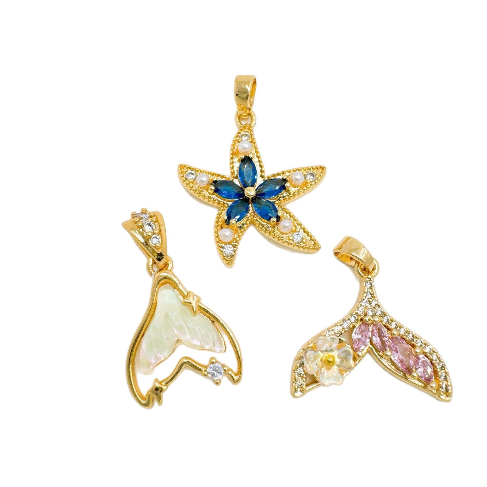 Wholesale Stylish Ocean Themed Gold Plated Pendant Necklace Starfish Heart Design Fashion Jewelry Gift For Resale
