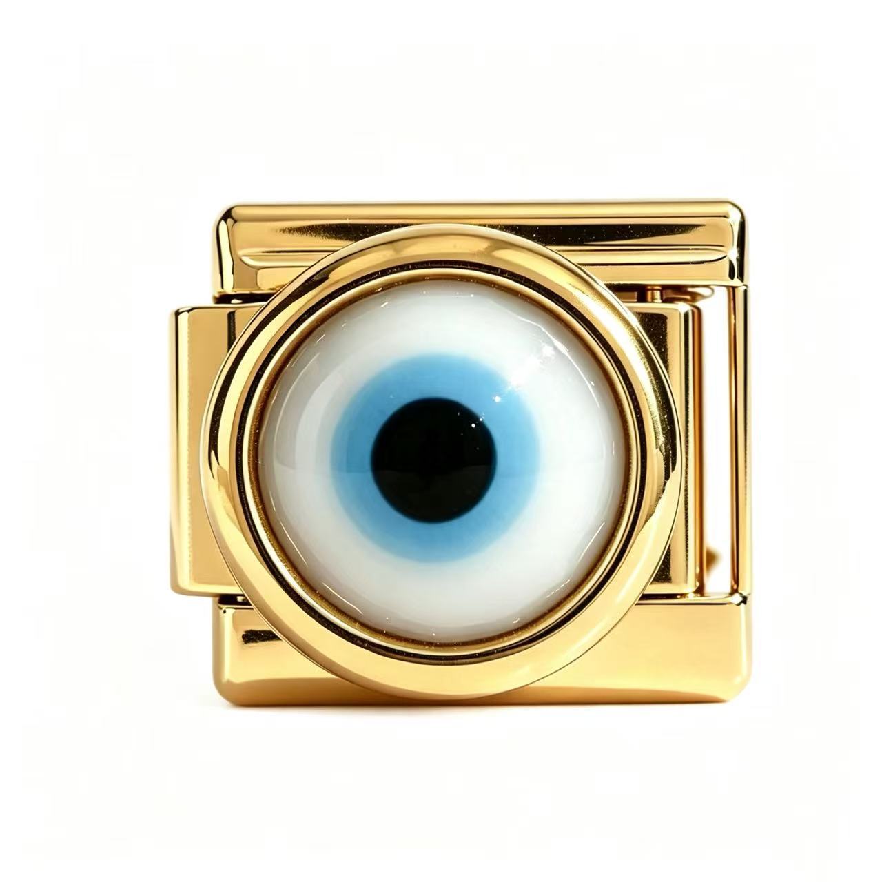 Wholesale Titanium Steel Gold Evil Eye Charm Bracelet Trendy Italian Design DIY Jewelry Accessory For Everyday Wear