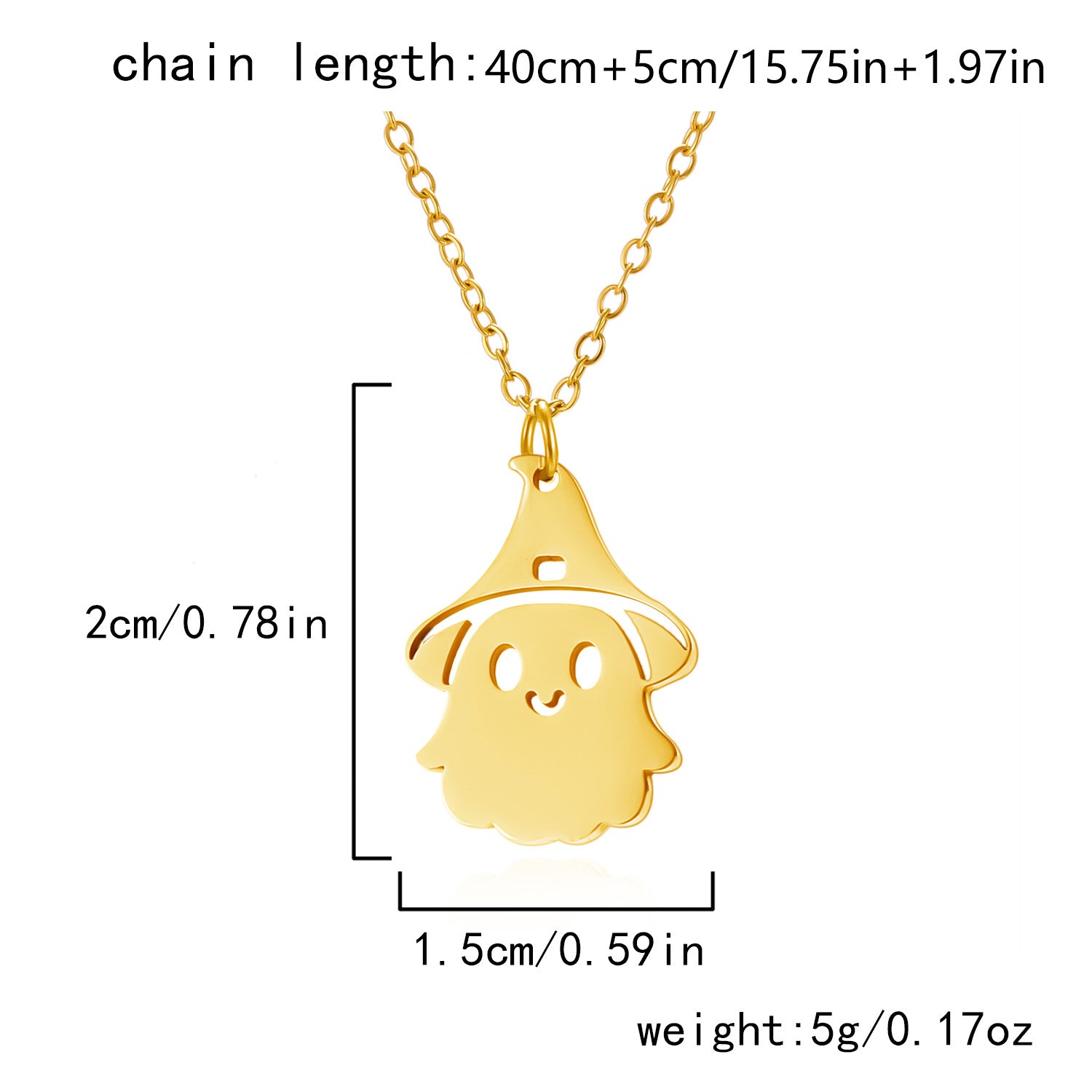 Wholesale Stainless Steel  Ghost Necklace Pumpkin  Pendant Trendy Jewelry Accessory