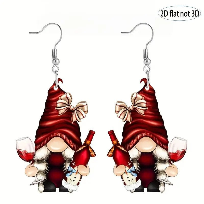 Wholesale Christmas Gnome Acrylic Earrings