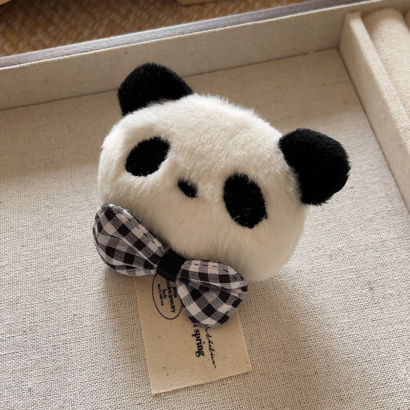Wholesale Plush Panda Bear Hair Accessories Set For Women Cute Claw Clip Scrunchie Bow Everyday Styling Boutique Resale