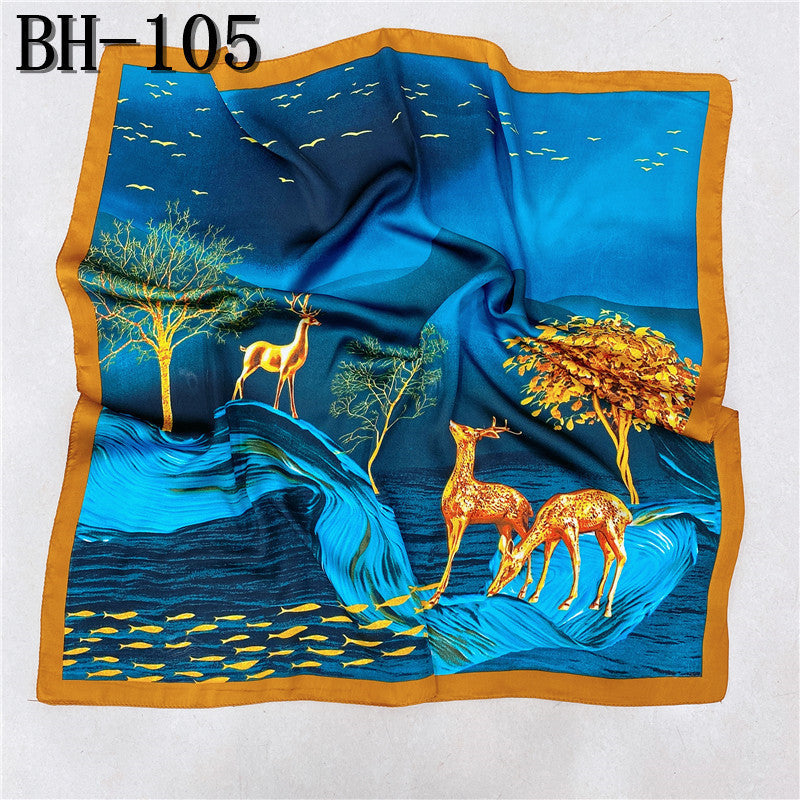 Wholesale Hangzhou Silk Spring Autumn f Women' s Shawl f 70cm Square f Gift Silk