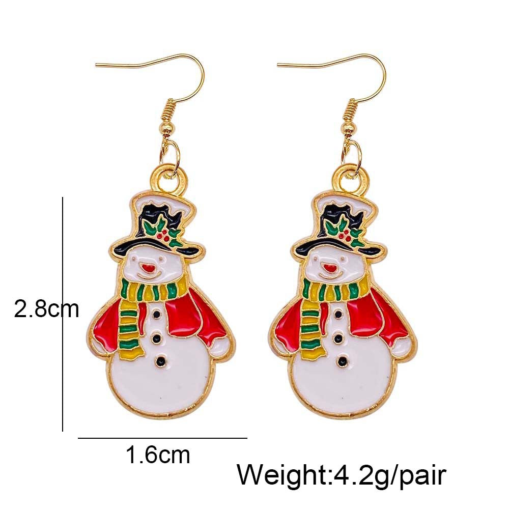 Wholesale Christmas Tree Santa Claus Bell Alloy Oil Drop Earrings ACC-ES-ChenY044