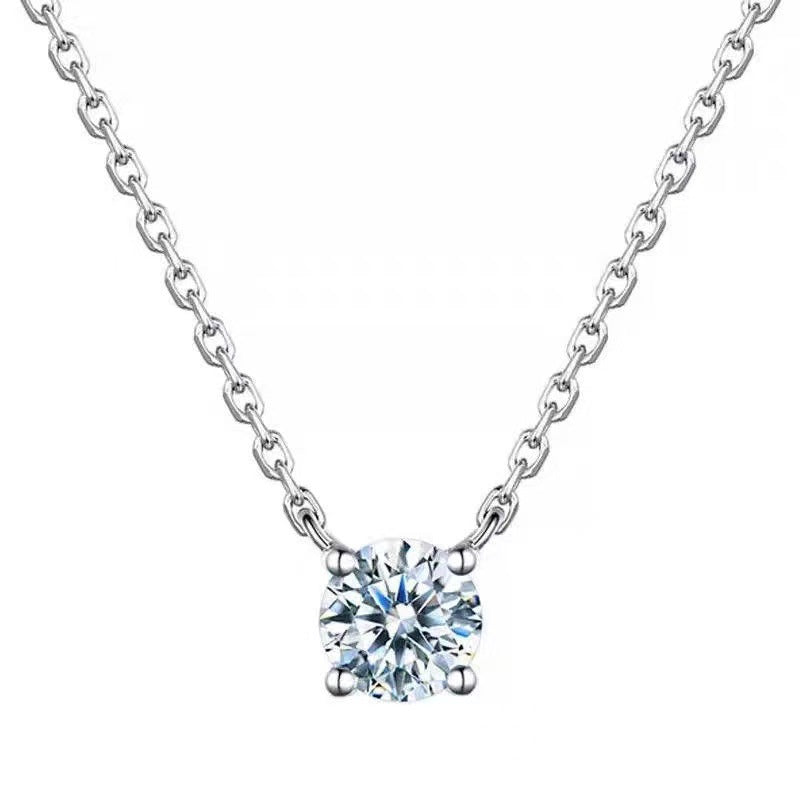 Wholesale Stylish Four-Claw Zircon Necklace,  Fashion Jewelry Accessory for Resale or Gift