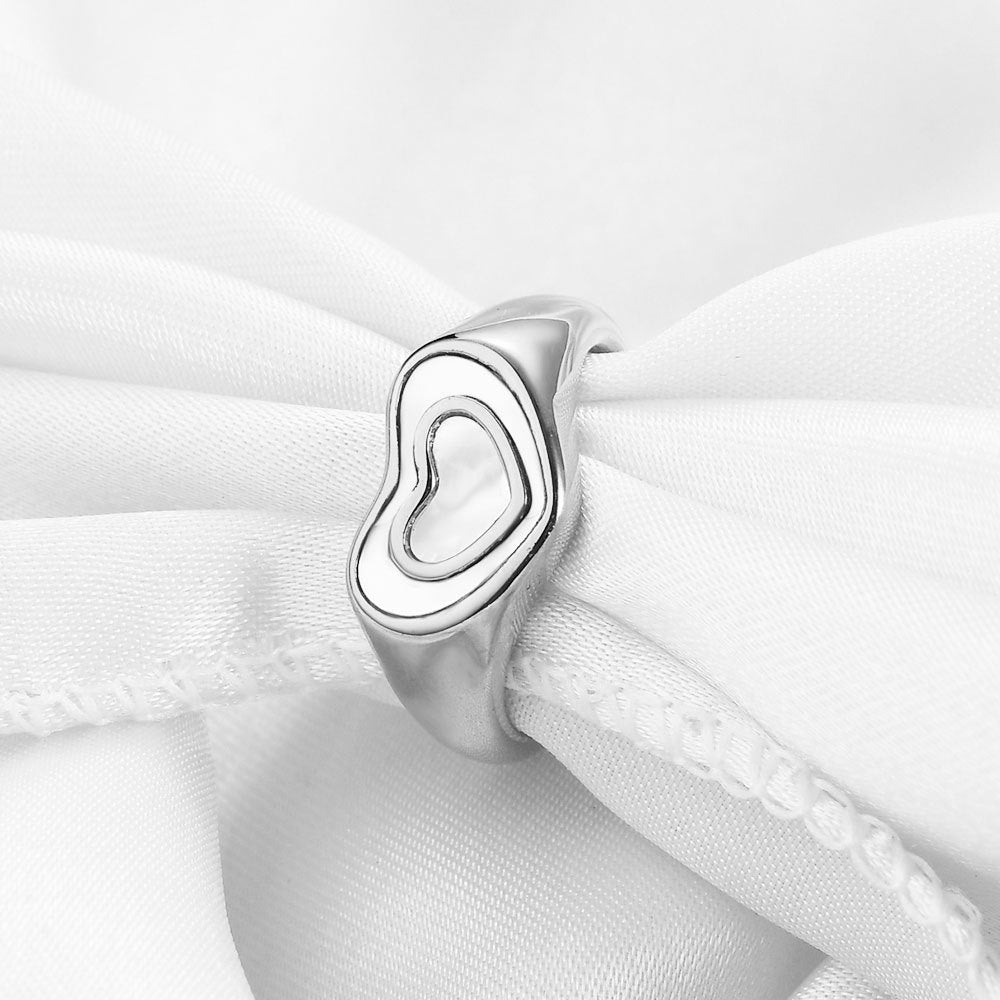 Wholesale  double heart love titanium steel ladies ring