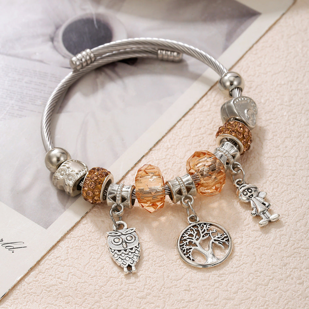 Wholesale DIY Beaded  Multi-Element Titanium Steel Bracelet