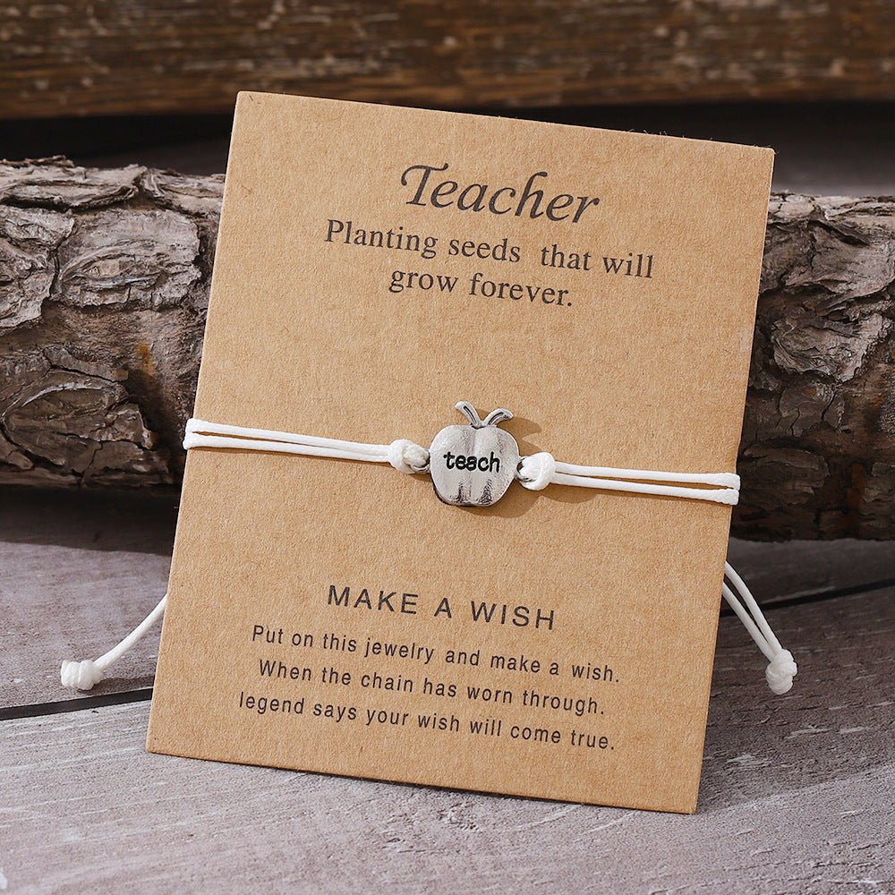 Wholesale Apple Color Wax Rope Bracelet Braided Card Jewelry ACC-BT-zhiyu001