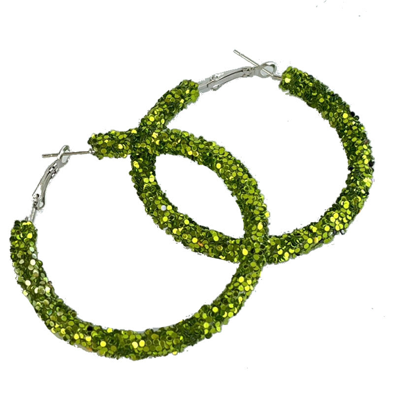 Wholesale 2 Pairs/pack Christmas Shiny Red Candy Rhinestone Big Hoop Earrings ACC-ES-HY181