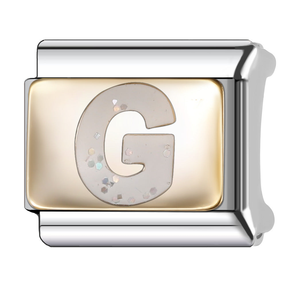 Wholesale Italian Module 9mm Oil-Dropping Gorgeous Letter Bracelet