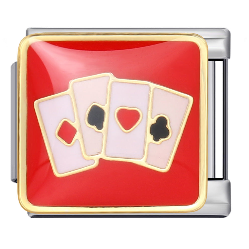 Wholesale Italian Charm Bracelet 9mm DIY Splicing Removable Poker Chips Stainless Steel Composable Bracelet