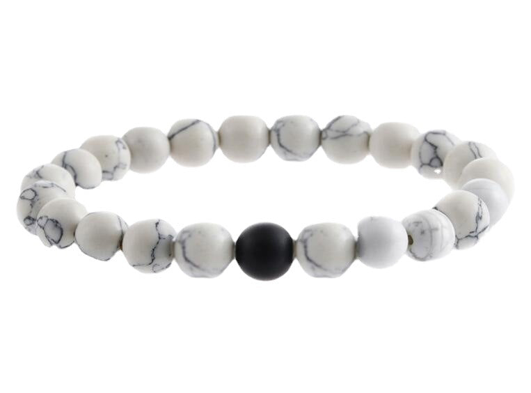 Wholesale Colorful Volcanic Stone Palm Eye White Turquoise Stretch Bracelet Set