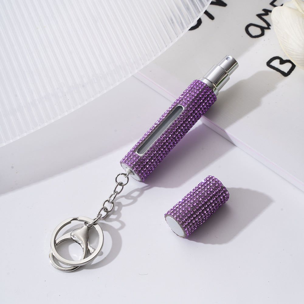 Wholesale  Diamond-encrusted Creative  Perfume Bottling Keychain