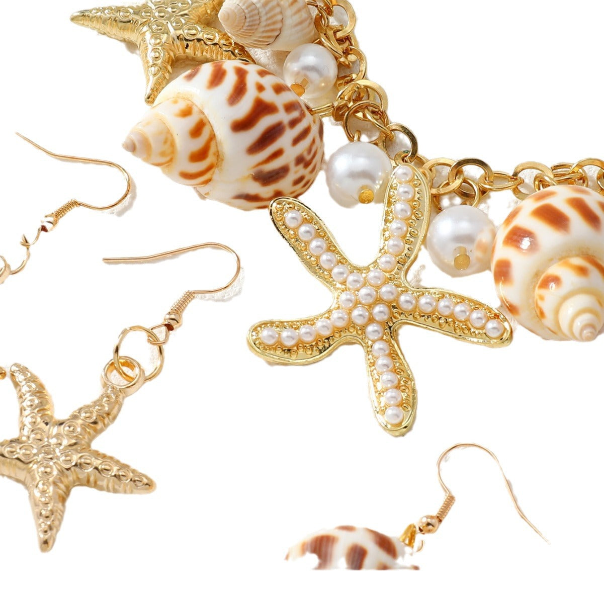 Wholesale Conch Shell Necklace Stacked Clavicle Chain Summer Choker Necklace ACC-NE-Qunq001